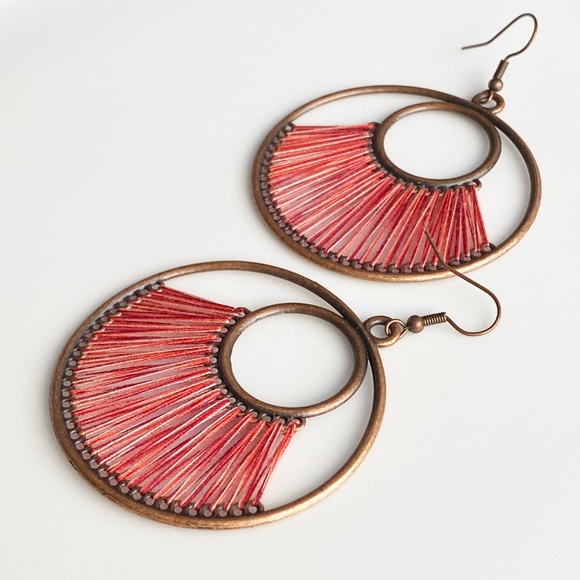 NEW "Dawn" Bronze Earrings (Red) - Picture 3 of 6